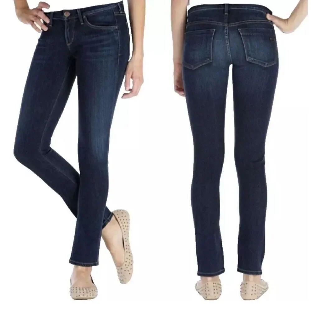 Agolde dark wash distressed stretchy Chloe low rise 24 jeans